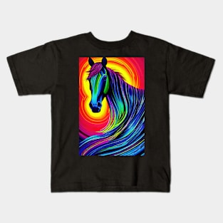 Psychedelic Pop art - HORSE Kids T-Shirt